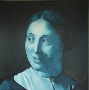 Schrijvende vrouw met dienstbode